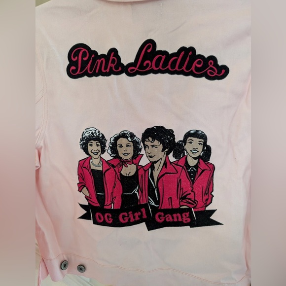 Unique Vintage x Grease Pink Ladies Cropped Denim Jacket, XS, NWT! - Picture 12 of 14